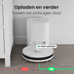 Auronic Robotstofzuiger - Met Dweilfunctie - WiFi en App - Laadstation - Huisdieren - Dweilrobot - Laser Navigatie - Automatisch Leegstation - Wit — thumbnail 4
