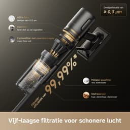 Dreame R20 Slim Steelstofzuiger - Snoerloos - 190AW zuigkracht – Tot 90 min autonomie – Met LED verlichting & HEPA-filter – Lichtgewicht – Compleet met accessoires – Voor huisdieren & Alle vloertypes — thumbnail 5