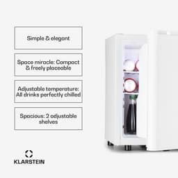 Klarstein Drankkoeler Happy Hour 45 Mini-koelkast - Minibar - Drankenkoelkast - 45 Liter - 26 dB - Wit - voor Bar - Stil - voor Kantoor - Compact - Drankkoelkast Drankenkoeler Beverage Cooler Flessenkoelkast - Hotelkoelkast — thumbnail 8
