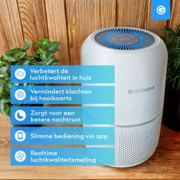 Luchtreiniger Pro met App en Vervangbare HEPA 13 Filter en UV-Lamp - Air Purifier - 165m3/u - Air Cleaner - 4 Standen - Koolstoffilter - Tegen Hooikoorts, Huisstofmijt, Allergie, Stof, Geur, Rook - Wit - Silvergear — thumbnail 3