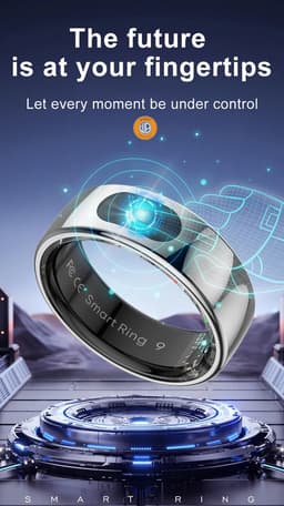 WizBay Premium Select® Smart Ring Zilver - Hartslag, Slaap, Zuurstof - Multi Sport Modi - Oplaadcase - Maat 11 — thumbnail 6