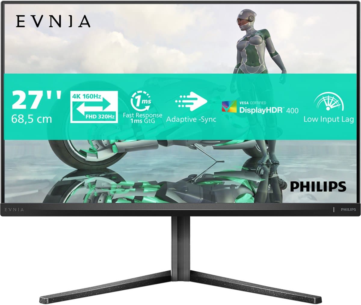 Philips Evnia 27M2N3800A - 4K Dual Mode Gaming Monitor - Hoge Kleurechtheid - HDR400 - 160-320 hz - 27 inch — afbeelding 1