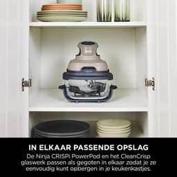 Ninja CRISPi 4-in-1 compact glazen kooksysteem - Airfryer, Roast, Recrisp, Keep Warm - Inclusief twee glazen schalen van 3.8L en 1.4L en bijpassende deksels - 2 Crisper-Plates - Grijs - FN101EUST — thumbnail 3