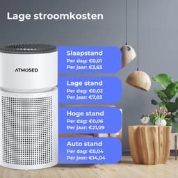Atmosed 5-in-1 Luchtreiniger - Air Purifier - HEPA H13 Filter - Koolstof Filter - CADR 420 m³- 60 m² - Automatische stand - Luchtfilter tegen Hooikoorts, Allergie, Stof en Huisstofmijt - Luchtkwaliteitsindicator - Ionisator - UV Sterilisator — thumbnail 7