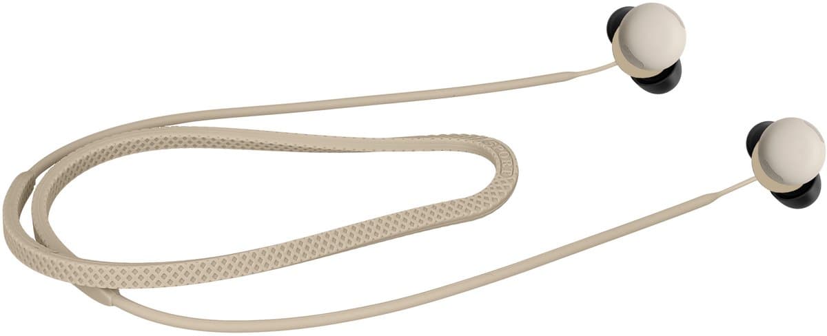 kwmobile Strap Compatible with Google Pixel Buds Pro 2 - Silicone Cord Holder for Wireless Earphones - Beige — afbeelding 1