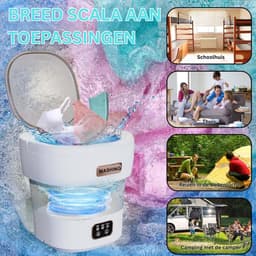 DailySupplies® Mini Wasmachine met Centrifuge - Voor Kleine Wasgoed - Meerdere Programma's - Grijs — thumbnail 4