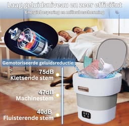 DailySupplies® Mini Wasmachine met Centrifuge - Voor Kleine Wasgoed - Meerdere Programma's - Grijs — thumbnail 7