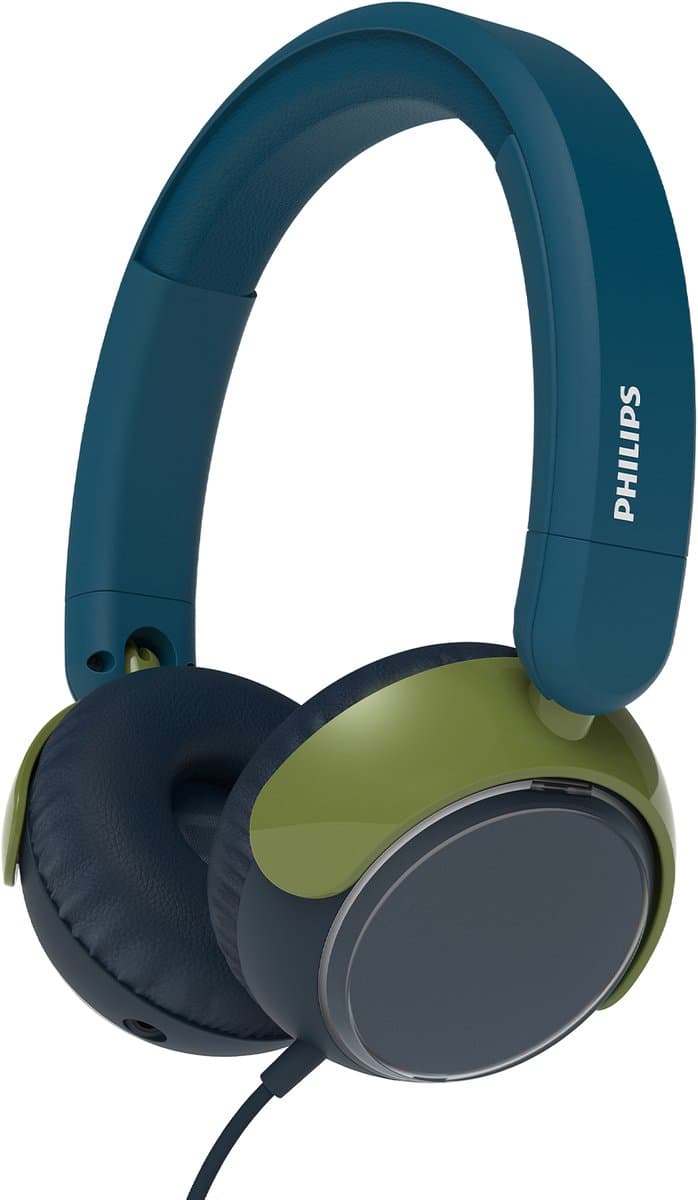 PHILIPS TAK2000CT - On Ear bedrade opvouwbare hoofdtelefoon voor kinderen - beperkt volume, Audio delen, 3,5 mm- en USB-C-kabel meegeleverd - Kristal Groen — afbeelding 1