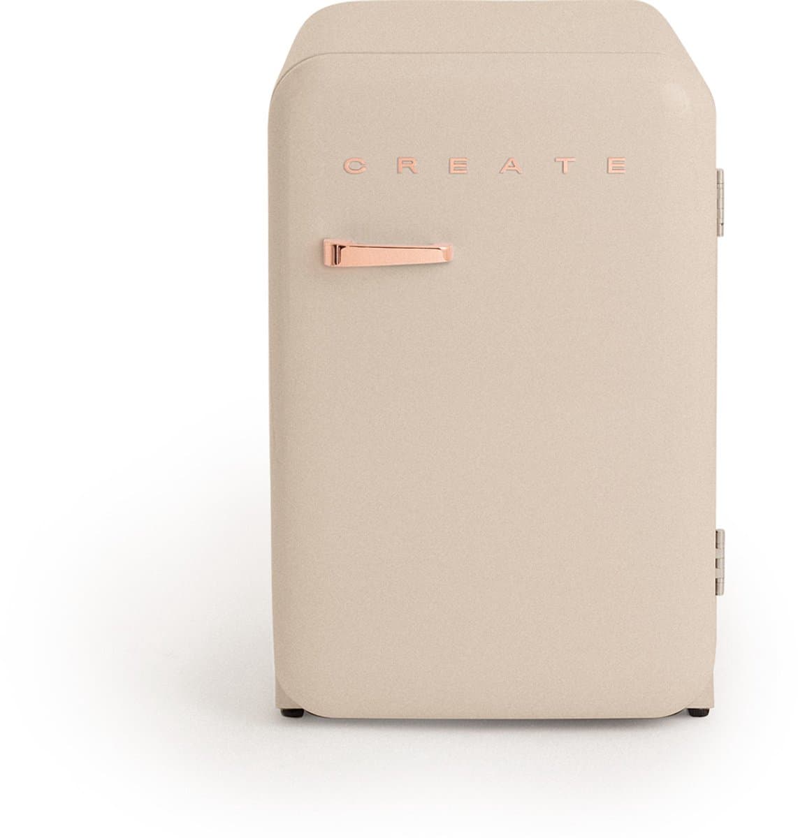CREATE - Koelkast in retrostijl - Zand - Handvat Roségoud - FRIDGE RETRO 107L — afbeelding 1
