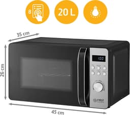 TZS First Austria Magnetron met Grill - 700W/800W - 20L - 8 programma’s - Digitaal - Zwart/RVS — thumbnail 3