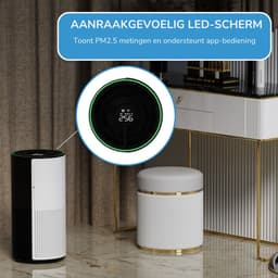 Friskair Luchtreiniger - Air purifier met HEPA Filter - Luchtkwaliteitsindicator - Tegen Allergieën, Huisstofmijt & Fijnstof - 300 m³/h - Slaapstand - Ionisator - Bedienbaar via App — thumbnail 3
