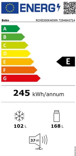 Beko RCHE300K40WN - Koel- vriescombinatie - E - Wit — thumbnail 14
