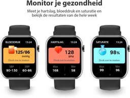 OOQE WATCH PRO 7 - Smartwatch Heren en Dames | Geschikt voor iOS en Android | 10 kleuren | HD | Notificaties | Gezondheidsanalyse | Sportanalyse | GPS Koppeling | Bellen | Muziek/Audio Luisteren | Ergonomisch | Nederlandstalig | Zwart — thumbnail 7