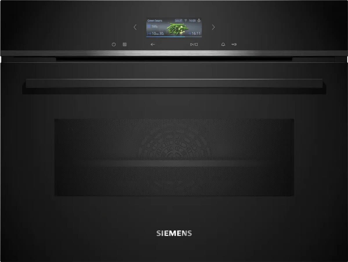 Siemens iQ700 CM724G1B1 Compacte Combi Oven met Magnetron 45 cm – TFT Display – Home Connect WiFi – 45L – Zwart — afbeelding 1