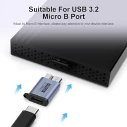 Adapter USB C naar Micro B (2 stuks); USB 3.0 kabel 10 Gbps voor USB C harde schijf; compatibel met Toshiba; HDD; Seagate; WD; Galaxy S5 Note 3; HDD enz. — thumbnail 6