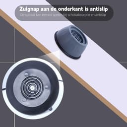 Wasmachine basis - Kunststof - Schok- en geluidsdempend - Antislip, trillingsdempend, bewegingsdempend en vochtbestendig - Rubber - Universeel voor drogers, wasmachines, koelkasten en wasmachines - 4 stuks - 8 cm — thumbnail 4