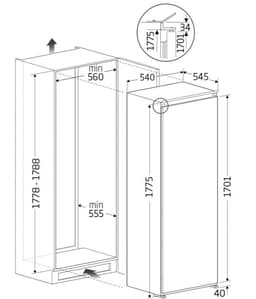 1-deurs geïntegreerde inschuifkoelkast 309l - beko - BSSA315E4SFN — thumbnail 5