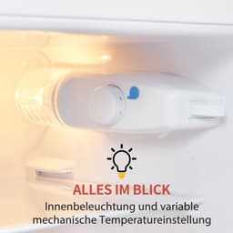 retrokoelkast, koel-vriescombinatie, 105,5 cm hoog, 41 cm breed, tweedeurig, met 92 liter totaal volume, 28 liter vriesvolume. Deurrek en glasrek. 116 kWh/jaar, -27掳C ~13掳C, LED-verlichting — thumbnail 9