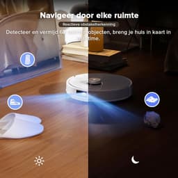 Roborock Qrevo Curv – Robotstofzuiger met dweilfunctie – 18500 Pa zuigkracht – Zelfreinigend dock & AI-navigatie – Dual Anti-Tangle-systeem – AdaptiLift-chassis – 75 ℃ warmwater mopwas – Intelligente vuildetectie & spraakassistent – Wit — thumbnail 5