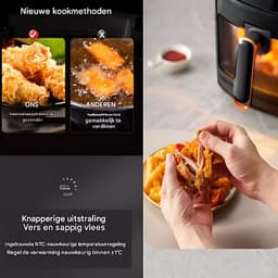 Oven - Grill rooster - Bakplaat - Airfryer - Voor Multifuntioneel Koken - 6-in-1 Elektrische Oven met Dubbele Lade - 1500W, Bakken, Braden & Stomen — thumbnail 4