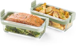 Lékué Airfryer Ovenschaal Rechthoek - Set 2-delig - Glas - Transparent — thumbnail 8