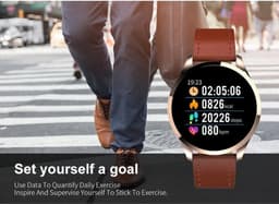 Belesy® Q9 model 2021 - Smartwatch Dames - Smartwatch Heren - Horloge - 1.3 inch – Stappenteller – Calorieën - Hartslag – Bloeddruk - 10x Sporten – Milanees staal - Zilver - Moederdag — thumbnail 12