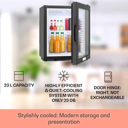 Klarstein Minibar Barmodel Koelkast - 24 Liter - glas - 0dB - Zwart - Minikoelkast - 5-15°C - voor Hotelkamer voor Kantoor - Stil Compact - Mini Fridge Kleine Koelkast Hotelkoelkast Drankkoeler Compact Koelkast — thumbnail 20