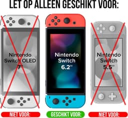 Podec - 3x Screenprotector geschikt voor Nintendo Switch - Tempered Glass Screen Cover — thumbnail 4
