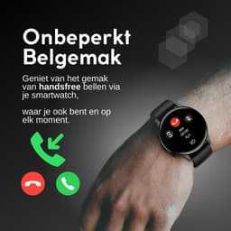 GØDLY® Amoled Smartwatch 46mm - voor Heren & Dames - Stappenteller - Kcal Teller - Slaapmeter & Hartslagmeter - Geschikt voor iOS & Android - Zwart — thumbnail 10