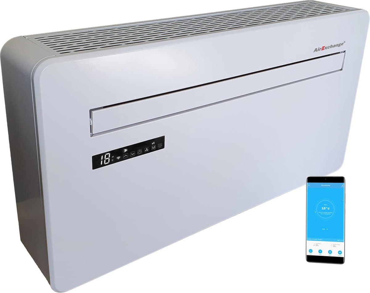 AirExchange Elements 12-R Monoblock Warmtepomp Airconditioning Wit | Energiezuinig koelen, verwarmen, ontvochtigen en reinigen | Zonder Buitenunit | 80m² (12.000btu) — afbeelding 1