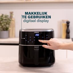 Princess Digitale Airfryer 182238 - 4 liter - PFAS vrij - Groot - Heteluchtfriteuse - Zwart - Digital Touchscreen - 8 Automatische Programma's - Inclusief in hoogte verstelbaar Grillrack — thumbnail 7