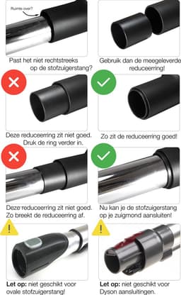 Dparts parketborstel met zachte haren én accessoires - 35mm + 32mm - Geschikt voor Miele Bosch Siemens Inventum Philips - Universeel Stofzuigervoet - Stofzuigermondstuk met paardenhaar — thumbnail 2