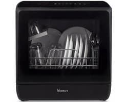 Ventux® Mini Vaatwasser Incl. App – Afwasmachine – 5 Programma’s – 900 Watt – 42,5 x 42,8 x 45,8 cm - Zwart