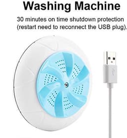 Mini ultrasone turbine wasmachine, draagbare wasmachine, multifunctionele reiswasmachine, wasmachinereiniger voor kleding, fruit en groenten (blauw) — thumbnail 3