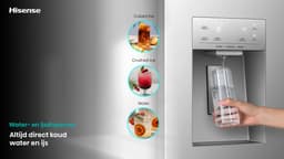 Hisense RS5P528STIE - Amerikaanse koelkast - RVS - No-Frost - 178 cm hoog - 528 liter - Energielabel E - Invriesvermogen 10 kg/24u - Geluidsniveau 40 dB(A) - IJs- en waterdispenser - LED Display - FastFreeze - Deuralarm - Interverter Compressor — thumbnail 8