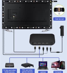 Led Verlichting TV - LED Strip Achtergrond - Sfeer Creëren - HDMI Sync Box - 4K Resolutie - Veelkleurig — thumbnail 6