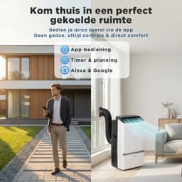 Aironex Mobiele Airco 12000 BTU – App & Afstandsbediening – Stil & Compact – Mobiele Airconditioner met Raamafdichting - Mobiele Airco voor Slaapkamer, Woonkamer, Kantoor — thumbnail 10