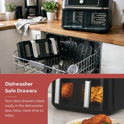 Swiss Haus® AF2309 Dubbele Airfryer XXL - 9L (2x4.5L) – 3100W – Met Kijkvenster – PFAS-vrij – Sync & Match Cook – 10 Programma’s – Heteluchtfriteuse – Zwart — thumbnail 3