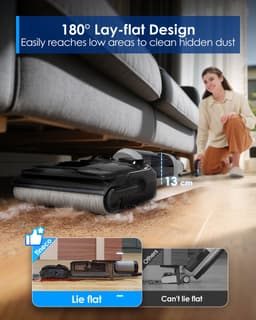 Tineco i5 Stretch Plus - Nat en droog stofzuiger en dweil - 180° Lay-Flat - 20.000 Pa Zuigkracht - Double-Sided Edge Schoonmaak methode - 30 Min Accu - Anti-Tangle stofzuiger geschikt voor dierenharen — thumbnail 3