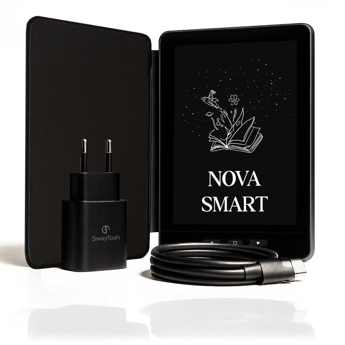 SwayTosh E-Reader Nova Smart – Incl. Luxe hoes - 6 inch 2026 – 36GB Opslag – Schermverlichting en Nachtmodus – E Reader Voor Ebook – Met Oplader — afbeelding 1