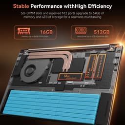 2025 AMD laptop - 15.6 inch Laptop met AMD Ryzen 7 5000 Serie (8C/16T, tot 4.3GHz) - 16GB RAM 512GB NVMe SSD Windows 11 Pro Laptop - Radeon RX Vega 8 graphics - WiFi 6 — thumbnail 6