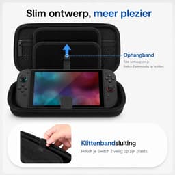 Case Geschikt voor Nintendo Switch 2 - Met opbergvak voor 12 games - Hoesje Geschikt voor Switch 2 - Waterdicht en schokbestendig - Zwart — thumbnail 6