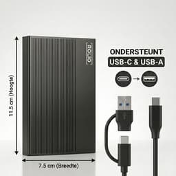 Rolio Externe Harde Schijf Pro - USB 3.1 en USB C - 1Gbps snelheid - 500GB Opslag — thumbnail 3