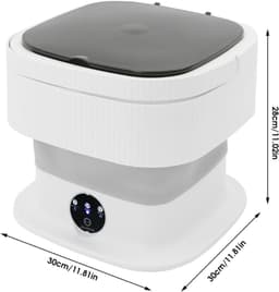 REN® Camping Wasmachine - Mini Wasmachine - Wasmachines - 10L - met Centrifuge - Wit - 30cm x 30cm x 28cm — thumbnail 3