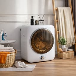 Re-purelife® mini wasdroger 3 kg met 8 programma's - compacte luchtafvoerdroger van staal en ABS - wandmontage mogelijk met dubbel filter en NTC-sensor - modern design - wit - 53,5 × 42 × 65 cm — thumbnail 1