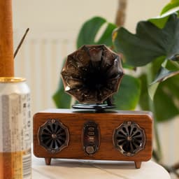 Retro Mini Dubbele Grammofoon Luidspreker - Bluetooth — thumbnail 7