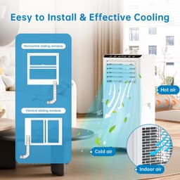 Novari 3 in 1 Airconditioner - Airco - Koeler - Ventilator - Ontvochtiger - Klimaat beheersing - 24 uur timer - Afstandsbediening — thumbnail 3