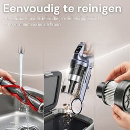Vesora® 3-in-1 Steelstofzuiger Draadloos zonder Zak - BASIC - Draadloze Stofzuiger - Kruimeldief Snoerloos - Vacuum Cleaner - Handstofzuiger - Stofzuiger Steel met Hepa Filter - Stofzuiger Huisdieren - Zakloze Stofzuiger — thumbnail 5