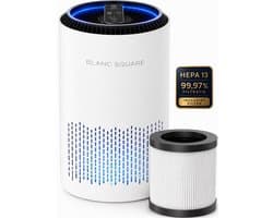 Blanc Square Luchtreiniger Pro Air Purifier - HEPA 13 filter + Koolstoffilter - 170m³/h 30m² - Zeer stille Slaapstand - Verwijdert Allergieen Hooikoorts Stof - Clean Air Slaapkamer