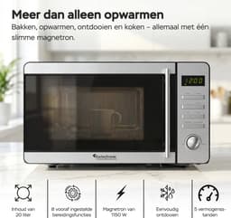 Turbotronic MW20 Vrijstaande Magnetron - 20 Liter - Zilver — thumbnail 3
